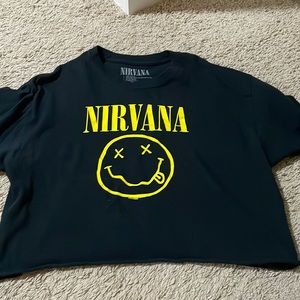 Black nirvana cropped t-shirt- size: M